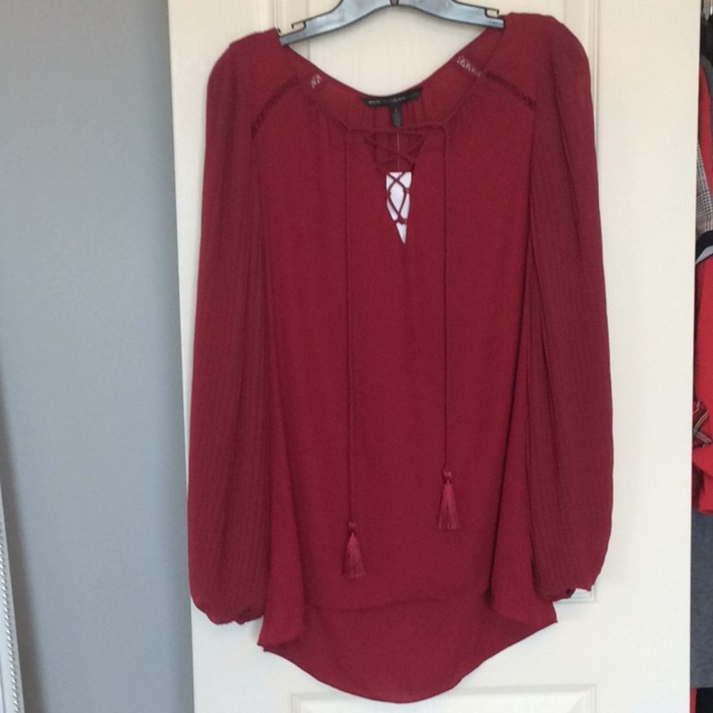 Wine-colored White House Black Market blouse